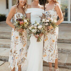 Reformation cream floral print dress